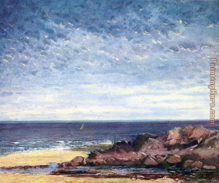 Sea coast in Normandy painting - Gustave Courbet Sea coast in Normandy art painting
